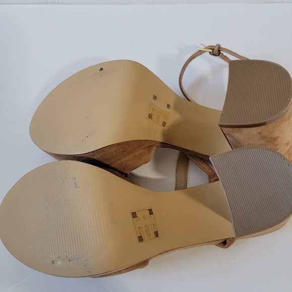 DRAPER JAMES Paloma Platform Tan Suede Slink Back Pumps Sz 8.5 Y2K Going Out - Picture 8 of 12